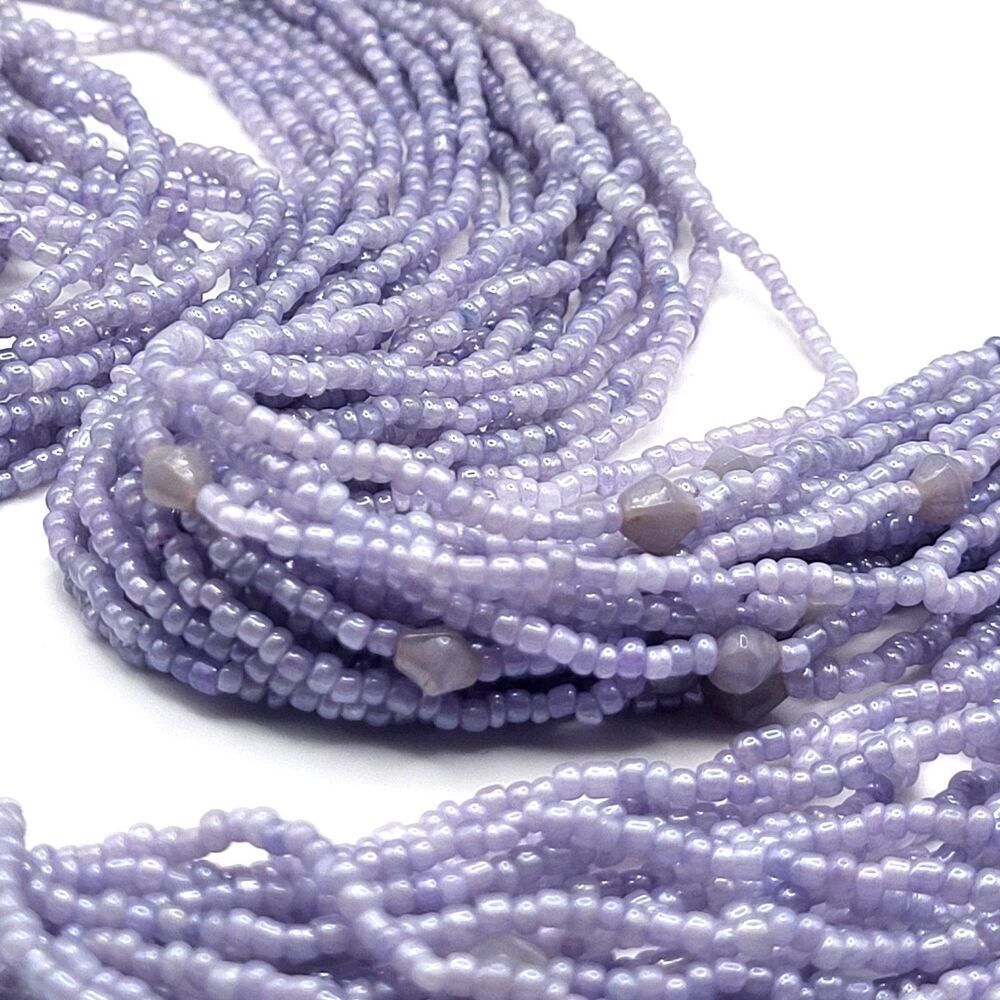 Extra Long Multistrand Lavender Lilac Necklace 36in